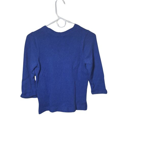 J. Jill Azul Blue Knit Top Women’s Size XSP 3/4 Sleeve NWT - Picture 2 of 2